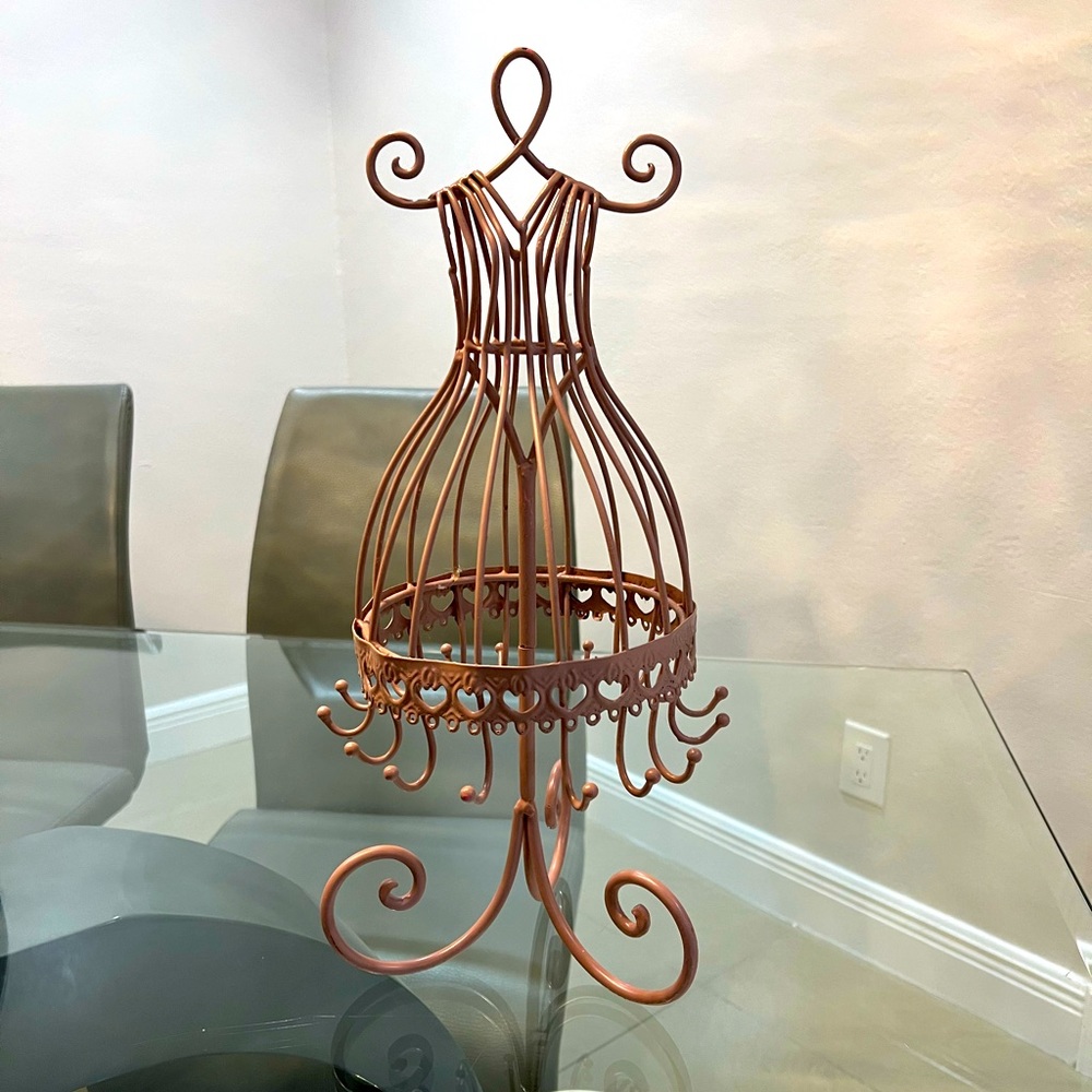 Vintage iron corset/ dress mannequin jewelry stand/ organizer